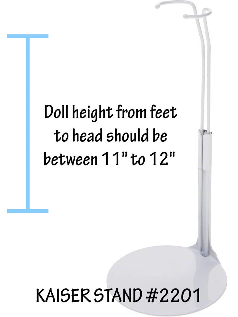 Kaiser Doll Stand 2201 - White Doll Stand for 11" to 12" small-waisted Fashion Dolls like Barbie - Image 2
